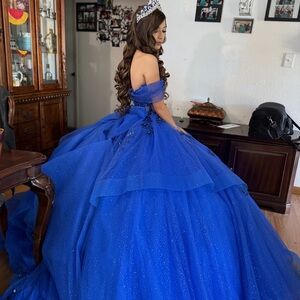 Mori Lee Royal Blue Off-Shoulder QUINCEAÑERA DRESS